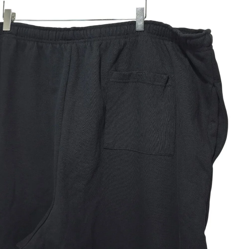 King Size Black Fleece Open-Bottom Sweatpants Men's 4XL (48-50 Waist) 31